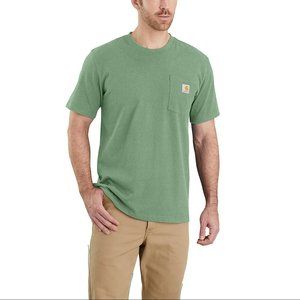 2 Relaxed Fit Heavyweight CARHARTT Short-Sleeve Pocket T-Shirts Blue/Green